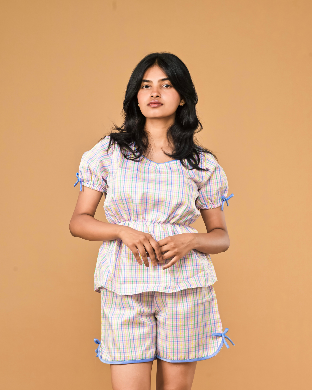 Candy Grid Shorts Set