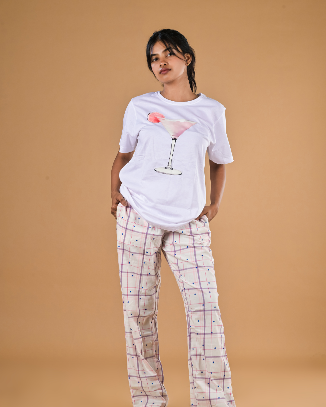 Pink Wine Pajamas Set