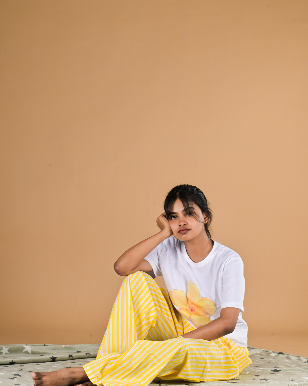 Yellow Bloom Pant Pajamas Set